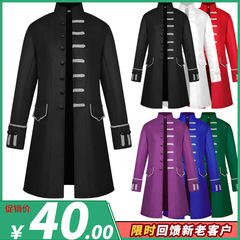 2023 New Foreign Trade European and American Men's Coats Medieval Costume Plain Color Fashion Steampunk Retro Men's Uniform