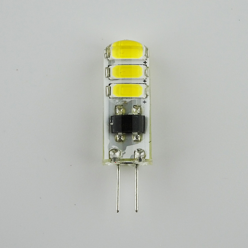 LED 41.5W Silicon Bulb, 12VDC, 573 White & Warm White, 6SMD Low Voltage DC, G4 Mini Bayonet Bulb