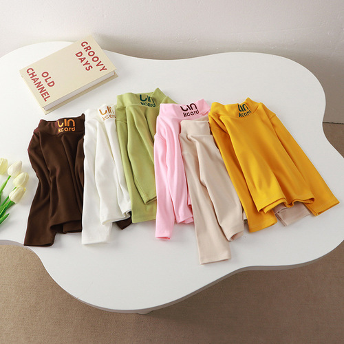 Children's Fleece Pajamas, Boys' Warm Thermal Long-Sleeve Base Shirt, Single Piece, Autumn/Winter Collar for Girls