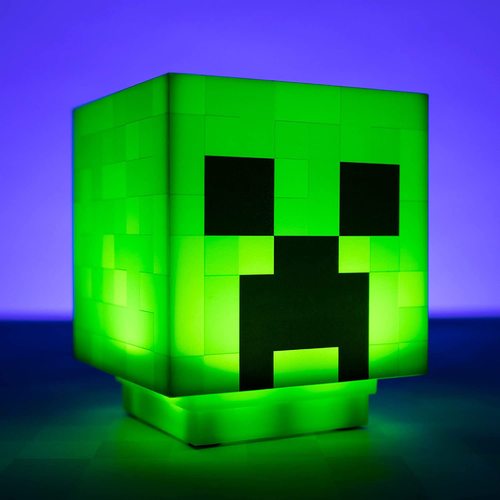 New Minecraft Creeper Shape Night Light, Game Ambience Light, Pink Pig Night Light, USB Charging with Sound Effects