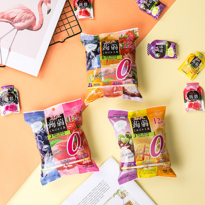 爱请客蒟蒻果汁果冻日式综合魔芋山竹葡萄布丁夏日零食|ru