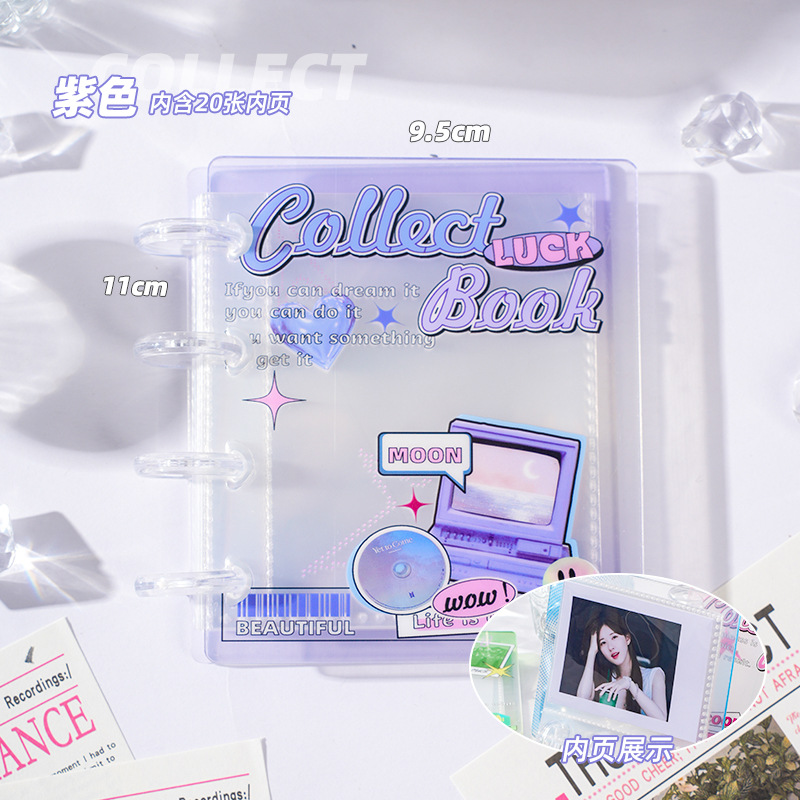 Álbum de tarjetas acrílicas con correa de ballet 2025 Álbum de fotos con hebilla de hongo de alto valor Polaroid de 3 pulgadas almacenamiento de tarjetas pequeñas