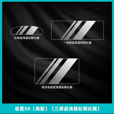 Central Control Navigation Screen Tempered – Car interior film - ji-krypton-9x-high-configuration-three-screen-ultra-clear-crystal-diamond-tempered-film