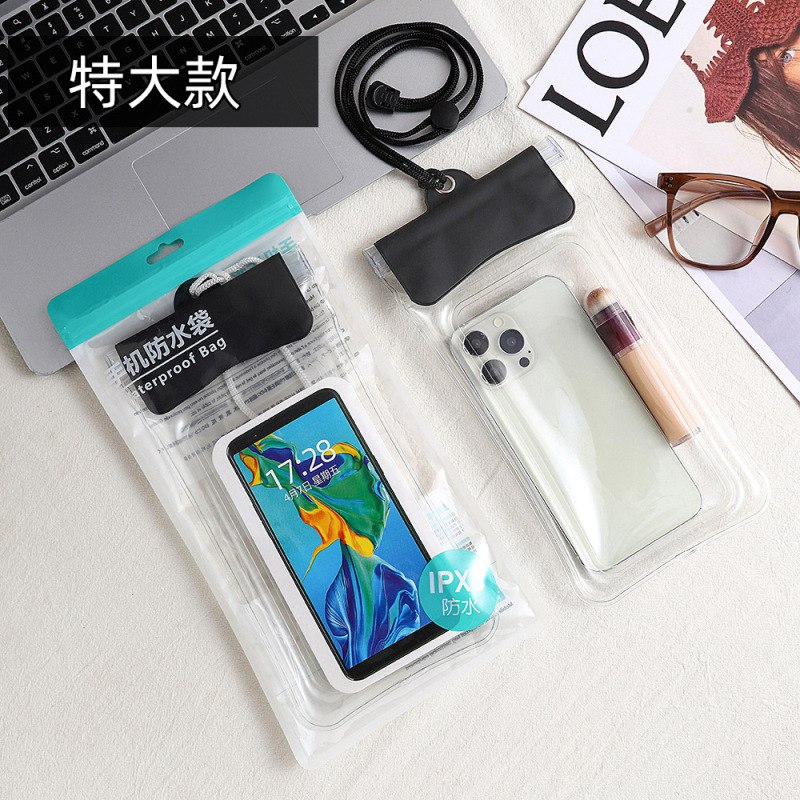 三つ折の携帯電話の防水袋のエアバッグのマジックはタッチパネルの水泳の温泉の密封条の防水カバーを貼って首を掛けて卸売りします。|undefined