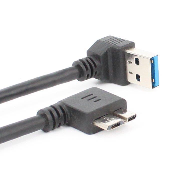 usb3.0双弯头micro3.0数据充电转接线移动硬盘手机数码相机连接线
