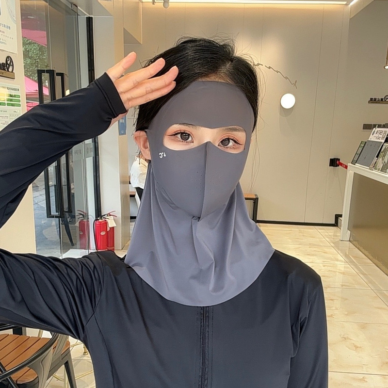 New sunscreen seamless face Gini mask for men and women with back neck breathable ice silk neck protection outdoor sunscreen mask