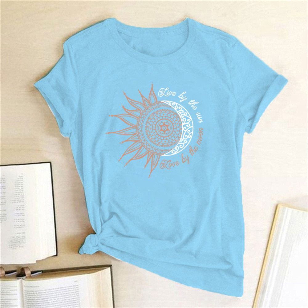 Women's T-shirt Short Sleeve T-shirts Printing Streetwear Sun Letter display picture 5