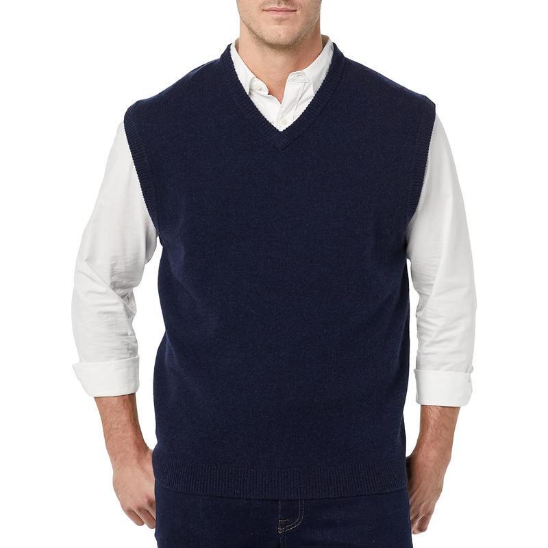 U 33755 Sleeves V Neck Knit Sweater Sleeveless V-Neck Sweater