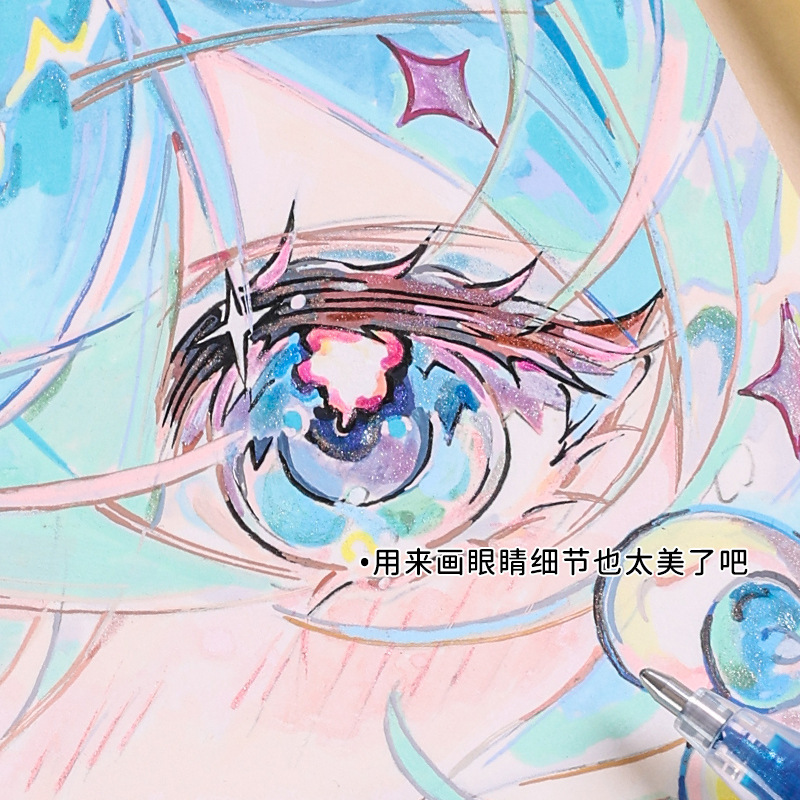ブルーフルーツの素晴らしい絵のペンが点滅する36色の大容量蛍光ペン、見栄えの良いメモを取る学生のカラーペイント|undefined