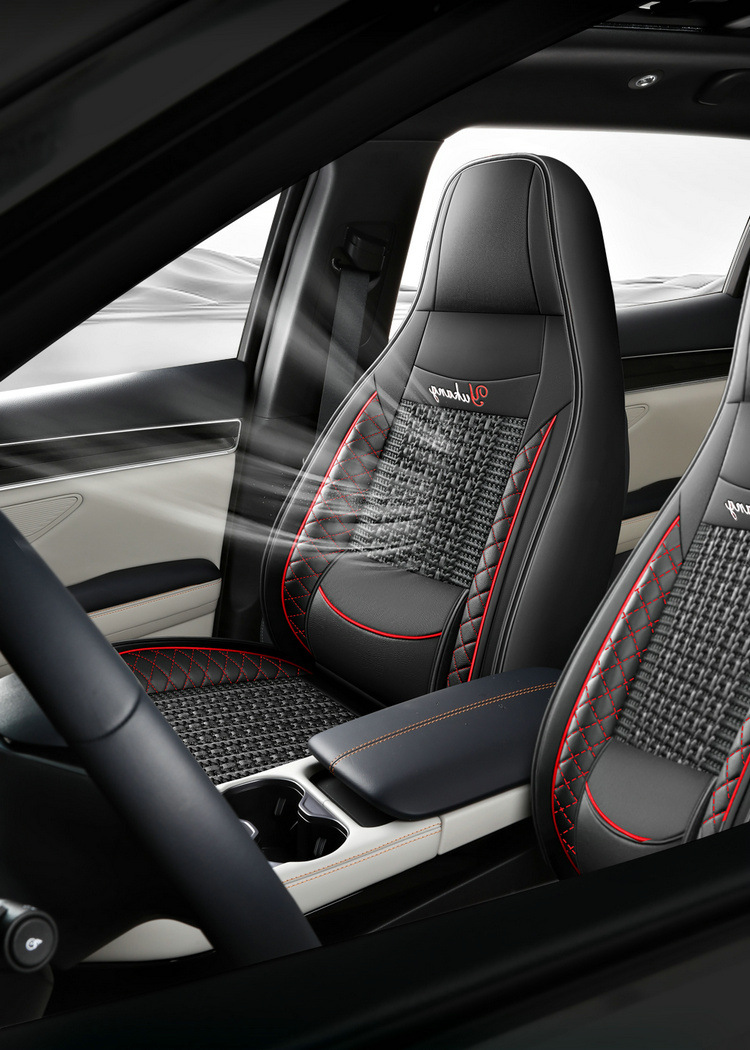 Ice Silk Car Seat Cushion with Fixed Lumbar Support for All Seasons, Cross-Border Car Seat Cover Vacuum Packaging and Shipping Manufacturer