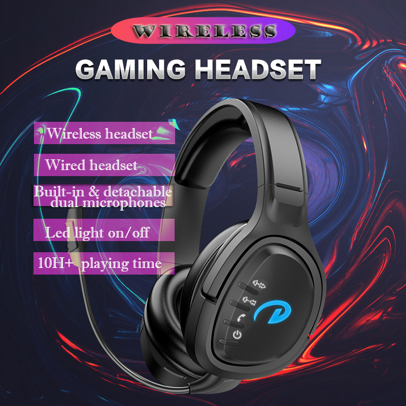 E-Sports Gaming Headset Headset Bluetooth Headset with Microphone Hifi Stereo Luminous Gaming Headset Luminous