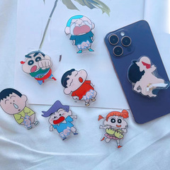 旋轉卡通亞克力手機氣囊支架蠟筆小新系列氣墊桌面支架粘貼通用
