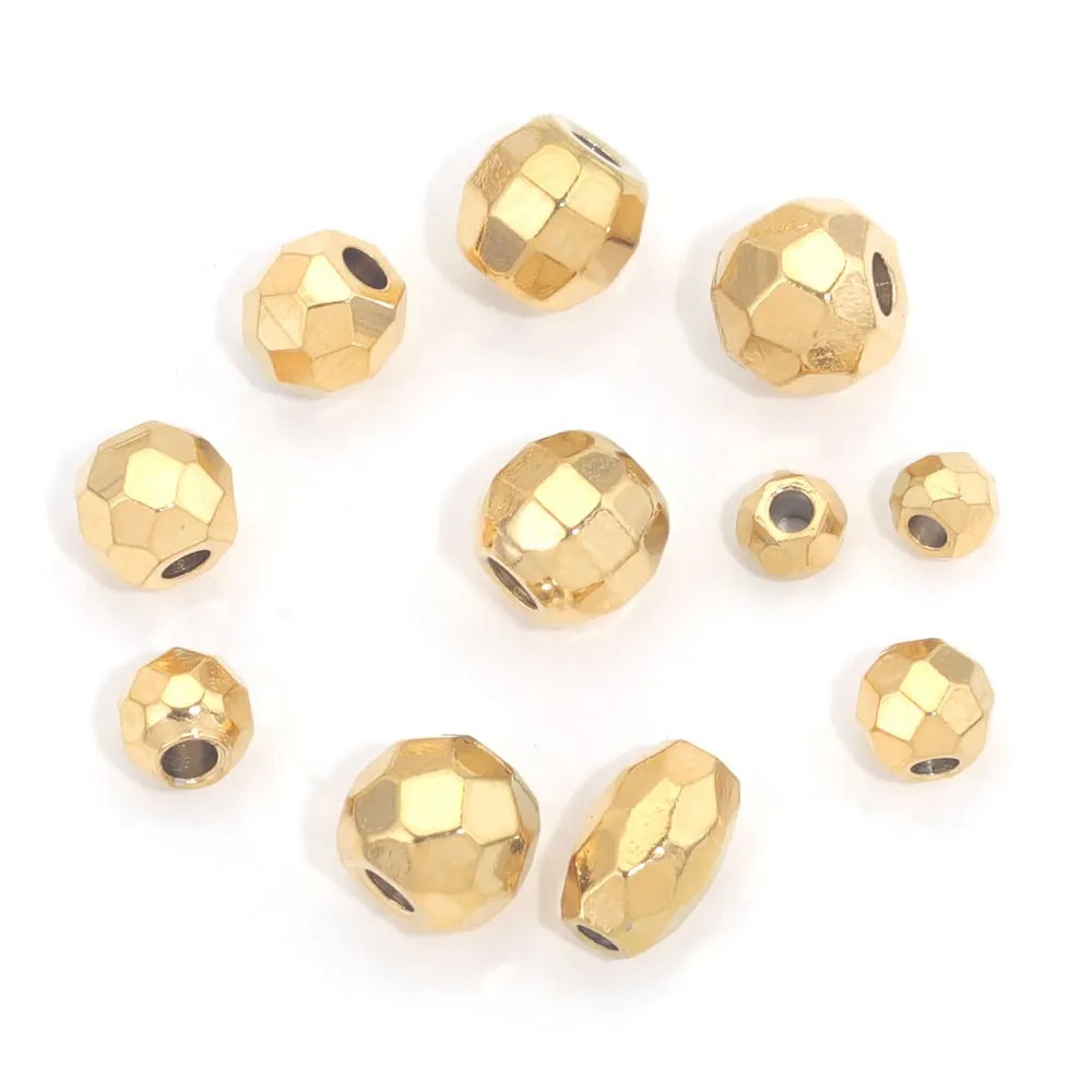 10 PCS/Package Diameter 3mm Diameter 4mm Diameter 5mm Hole 1~1.9mm Stainless Steel Geometric Solid Color Brushed Beads display picture 5