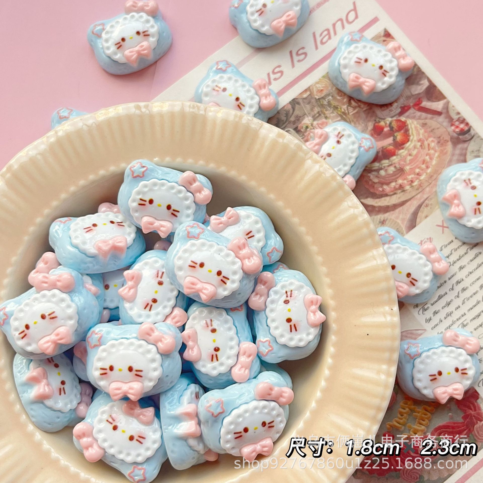 ミルクチョコクッキーkitty猫樹脂アクセサリーdiyクリームゴム携帯ケースヘアクリップ帽子手袋アクセサリー