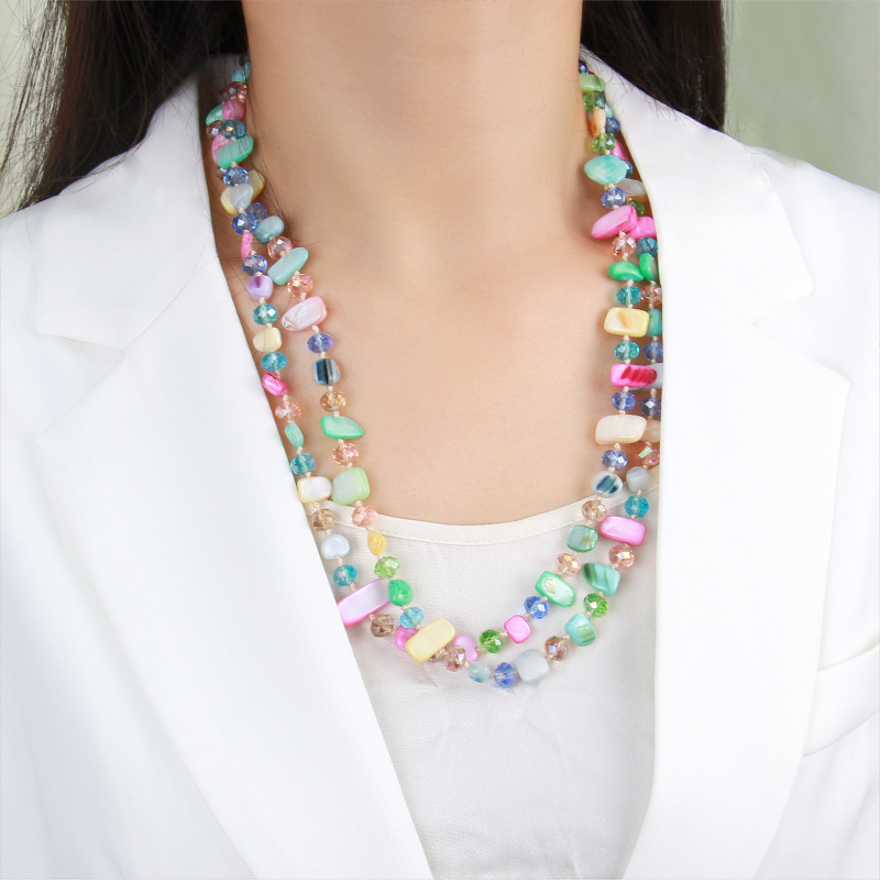 75g Weight Necklace Classification Shell Chain Material Beaded Chain Chain Type 1 Piece Quantity Festival Occasion Shell Material Geometric Pattern Women's Gender Vacation, Simple Style Style Vacation Simple Style Geometric Shell Beaded Chain Beaded Necklaces Wholesale 7