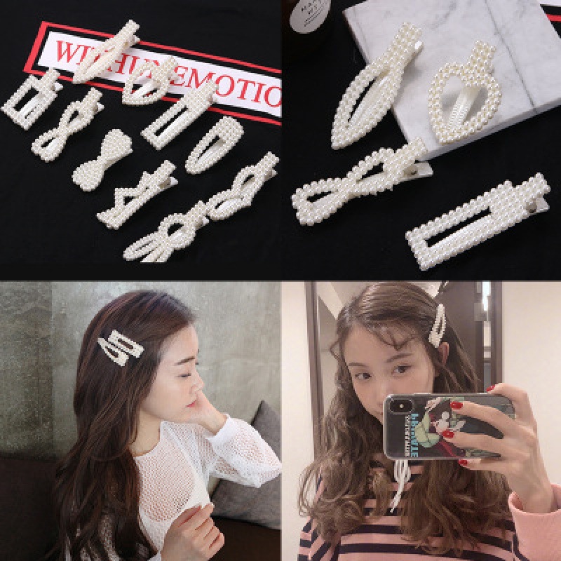 연한 보라색 진주 머리핀 - 혼합 색상