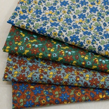 秋冬韩版碎花印花面料 复古风女装连衣裙梭织平纹亚麻麻棉面料