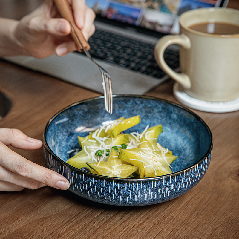 Con su propio valor estrellas de alta calidad 7 pulgadas exportación de platos de ensalada nórdicos platos de cerámica pequeños platos de platos fritos