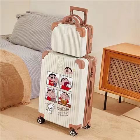 Maleta de contraseña de los hombres universal Mute rueda caja de viaje del estudiante Maleta impresa de dibujos animados de estilo coreano de las mujeres