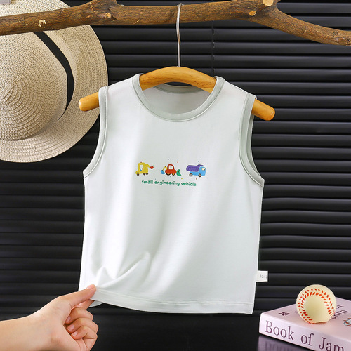 Summer Thin Boys' Baby T-shirt, Cross-Training Modal Undershirt for Girls, Sleeveless Baby Bodysuit, Wholesale