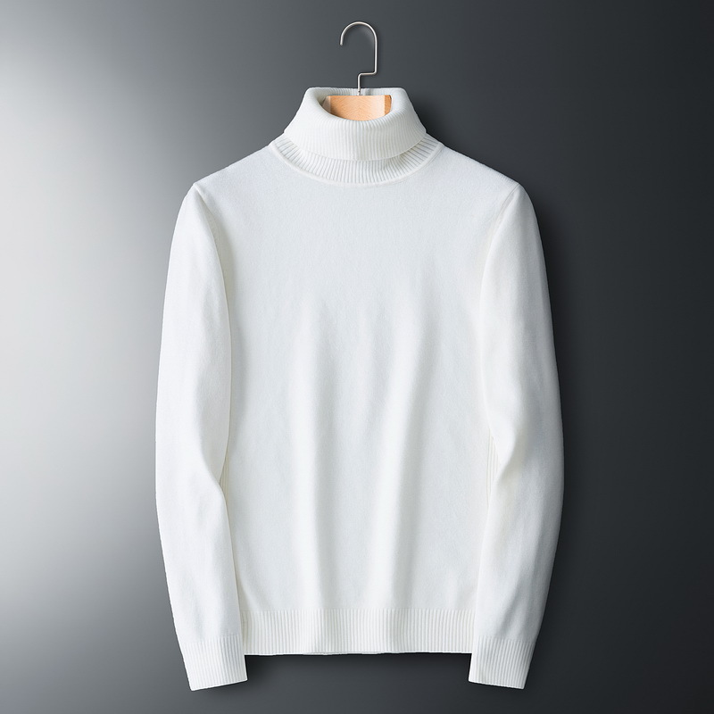 Wholesale men's sweaters, autumn and winter high-neck men's sweaters, Korean style trendy base shirts, pure white thermal shirts, wholesale innerwear