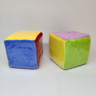 Card Insertable 10cm Square Plush Toy Square Plastic Film Sponge Dice Children's Enlightenment Teaching Aids Game