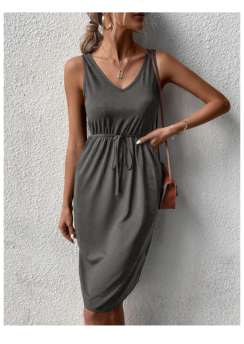 Summer Women Wear Sleeveless Casual Solid Color Dress 21 Summer Women Wear Sleeveless Casual Solid Color Dress