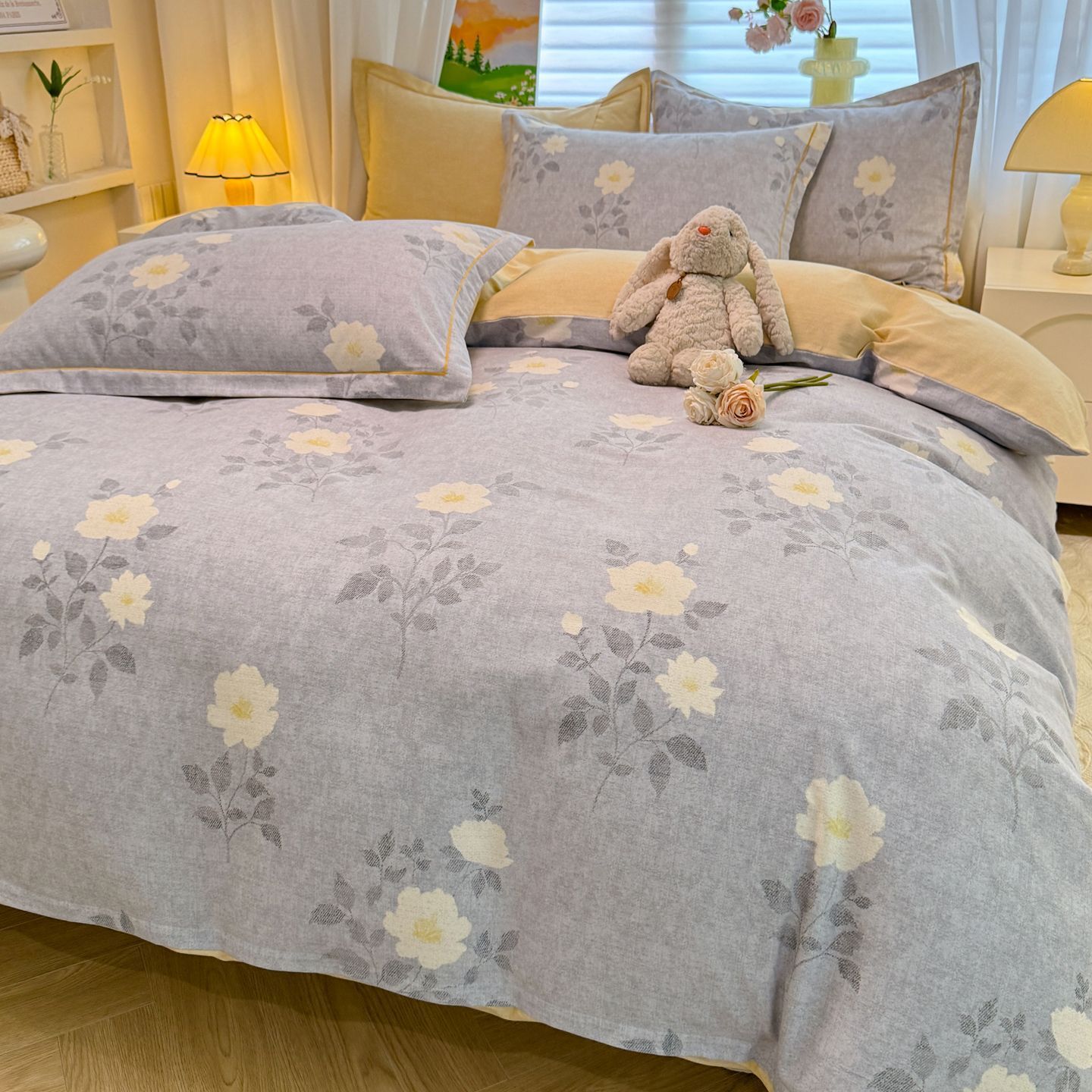 2025 otoño y invierno nuevo algodón grueso molienda cama de tres piezas de sábanas de algodón cubierta cama de tres piezas de ropa de cama