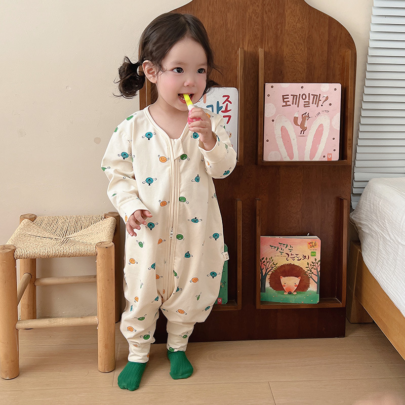 Baby Sleeping Bag Spring Pure Cotton Leg Split Children's Siaman Pajamas Boneless Boys and Girls Baby Kick-proof Quilt for All Seasons