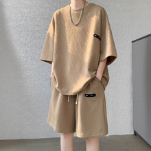 睡衣男款夏季潮牌宽松简约港风薄款设计感夏天家居服休闲运动套装