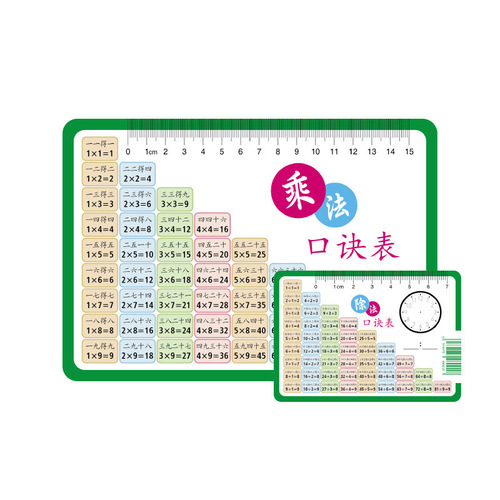 Multiplication table, multiplication table, learning card, cognitive card, division table, table to carry with you