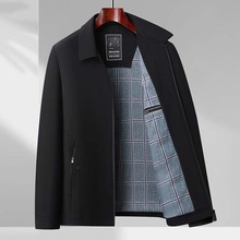 春秋中老年男装外套翻领夹克衫40-80岁爸爸上衣干部装耐磨长袖