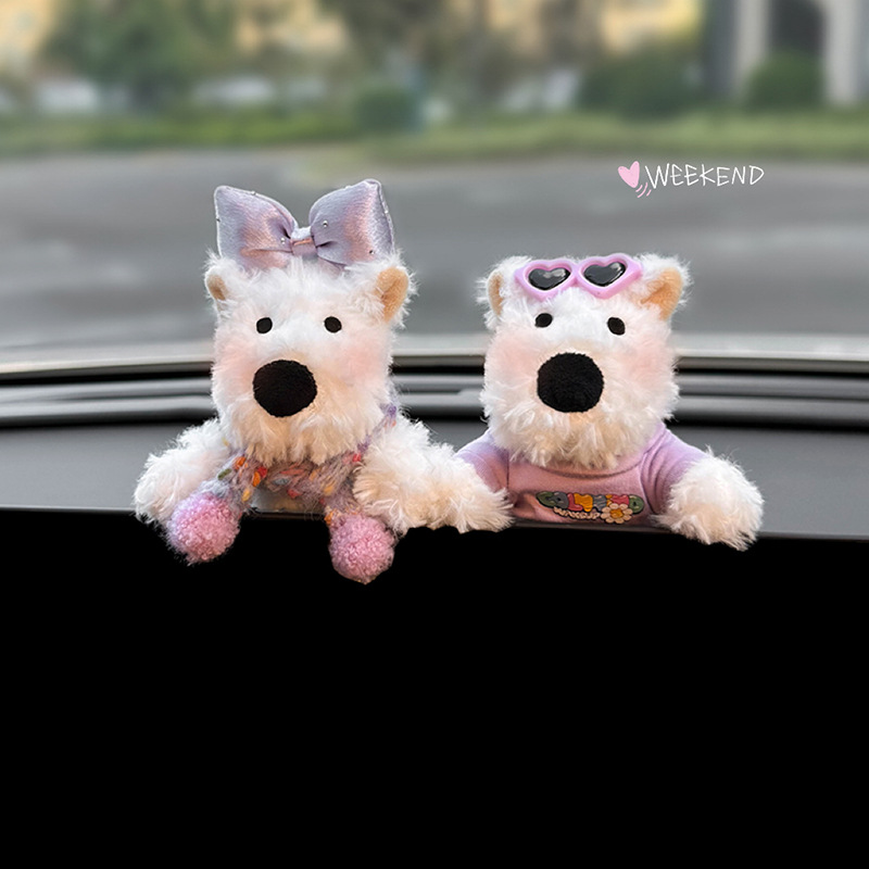 West Highlands accesorios de automóviles accesorios de automóviles pantalla de control central muñeca cachorro muñeca decoración de pantalla encantadora