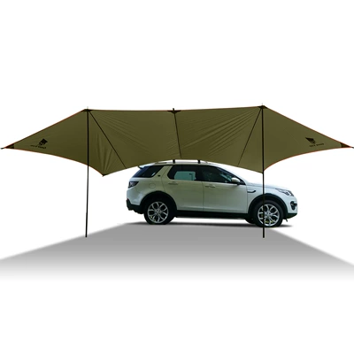 4-6 Person Side Awning Car Sunshade Tent, Easy to Set Up, Family Outdoor Camping Butterfly-Shaped Awning, Rainproof (Avtomobil yan çətirləri) - army-green-golden-eagle-car-side-canopy-4-6-people