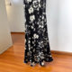 High-grade Elegant Printed Acetate Slip Dress French Style Spring and Summer V-neck Slim Floral Long Dress Suit Inner Base Dress
