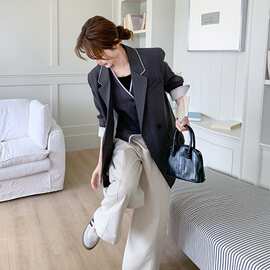 欧货时尚百搭西装外套女春秋新款感气质减龄韩版休闲西服