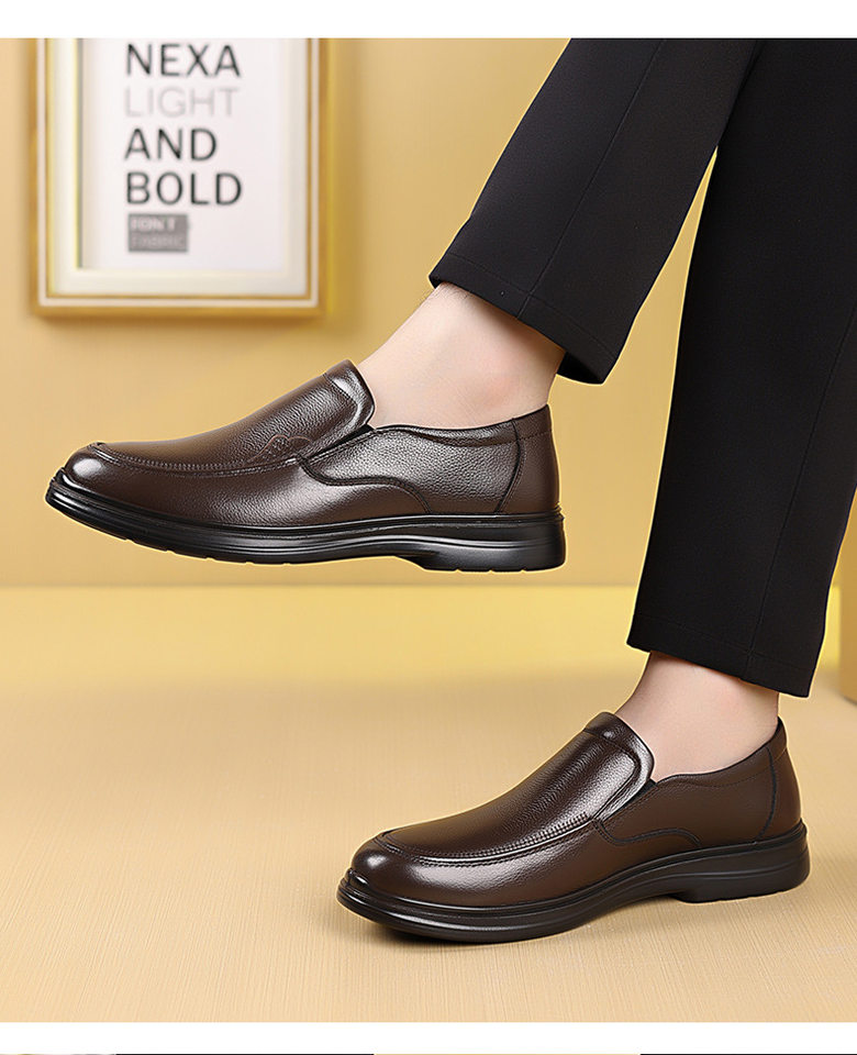 Giày da nam lười cổ thấp mũi tròn gót thấp 1-3 cm, đế PU chống mài mòn thoáng khí — CS5208 màu nâu, CS5208 màu đen chi tiết 23