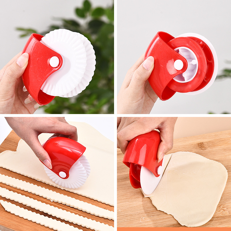 Baking tools kitchen pastry cutting wheel curling wheel manual noodle cutter roller knife 4 wheels replaceable New