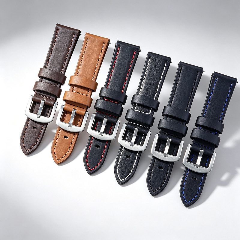 Quick-release High-end Watch with Genuine Leather Thick Vintage Men's Cut-edge Watch Chain Accessories Crazy Horse Leather Watch with Same Color Quick-release High-end Watch with Genuine Leather Thick Vintage Men's Cut-edge Watch Chain Accessories Crazy Horse Leather Watch with Same Color