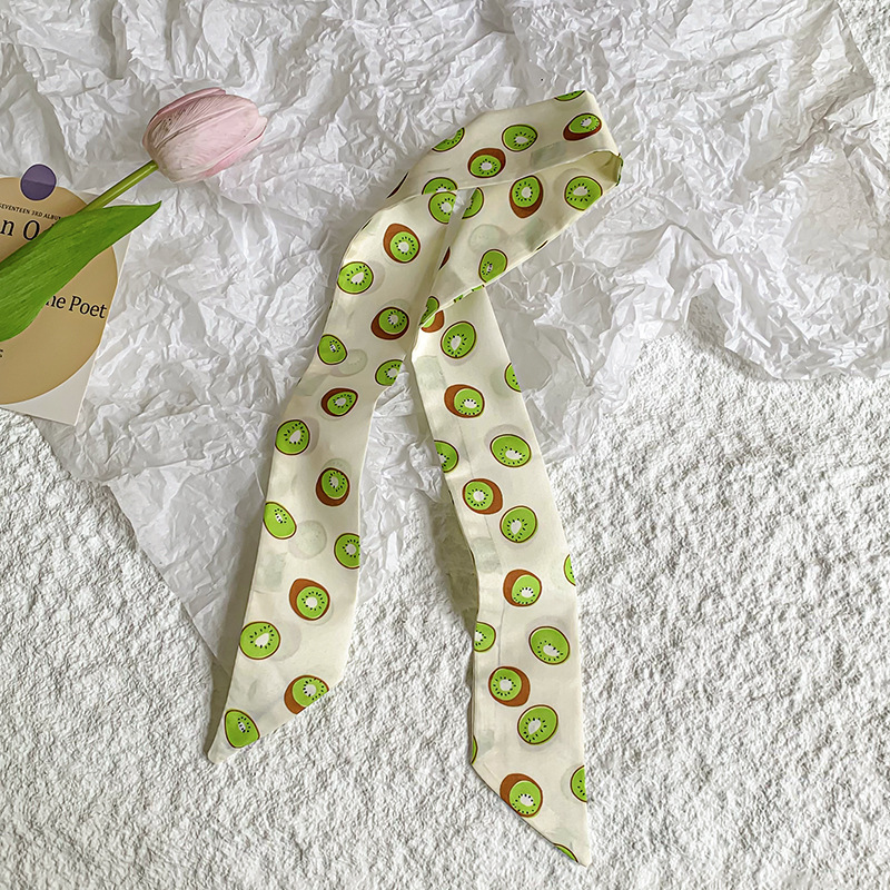 Bufanda de seda, banda larga, sensación de alta calidad, nuevo estilo, cuello, bufanda pequeña, serie de frutas, pañuelo para el cabello, cinta para el cabello