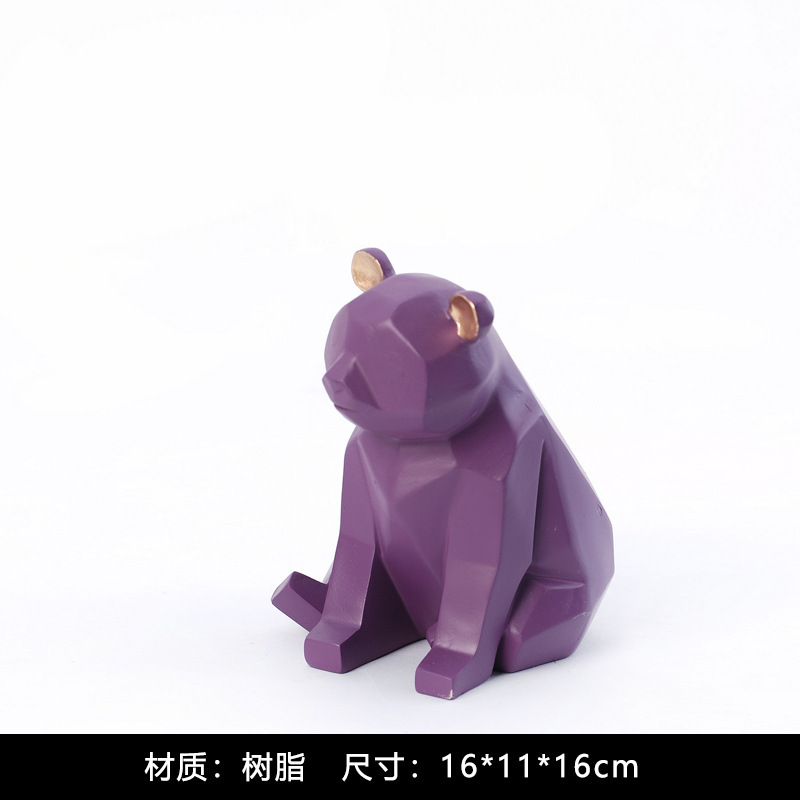 モダンでシンプルなかわいいペットの猫とクマの幾何学的な動物の装飾品北欧ホームモデルルームワインキャビネット子供部屋の装飾|undefined