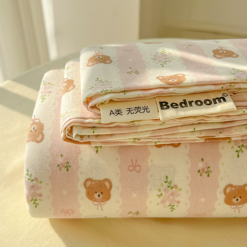 3-Piece Cotton Bedding Set, Mother & Baby / Elementary Students — Pillowcase + Sheet, Multiple Patterns
