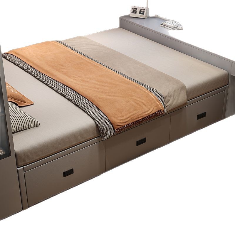 Cama de madera maciza japonesa dormitorio almacenamiento cama de almacenamiento cama de piso tatami sin cabezal de cama cama cama de piso tipo caja alta cama de piso tipo pequeño