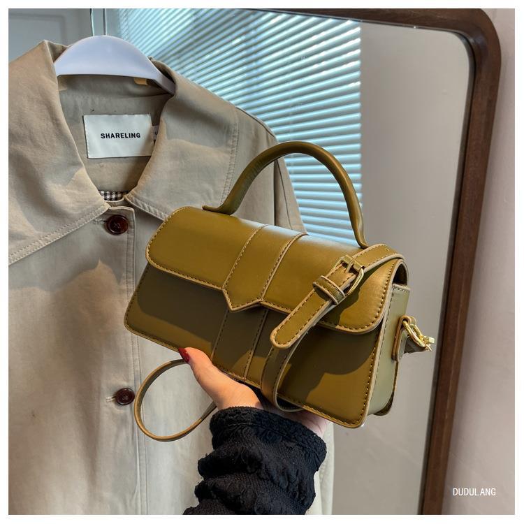 375g Weight Polyester Lining Material Flip Cover Closure Type Single Shoulder Strap Strap Type Crossbody Bag Bags Type Casual, Shopping Occasion Pu Leather Material Solid Color Pattern All Seasons Season Women's Gender Vintage Style, Classic Style Style Square Shape Medium Size Women's Medium Pu Leather Solid Color Vintage Style Classic Style Square Flip Cover Crossbody Bag 22