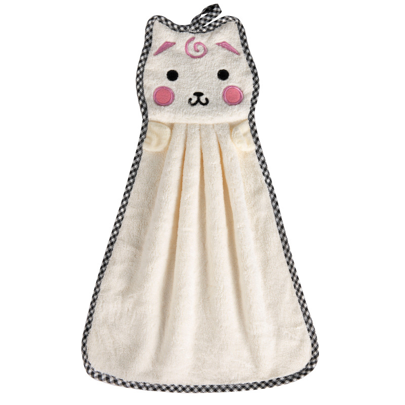 Toalla de mano impresa LOGO lindo Baño de cocina absorbente toalla colgante cabeza Toalla de pelo seco