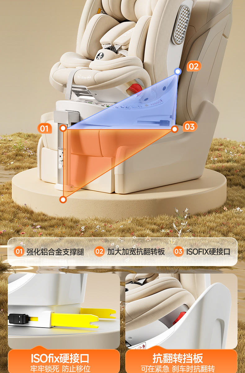 German DWARFOO car child safety seat baby car 0 to 12 years old portable seat reclining