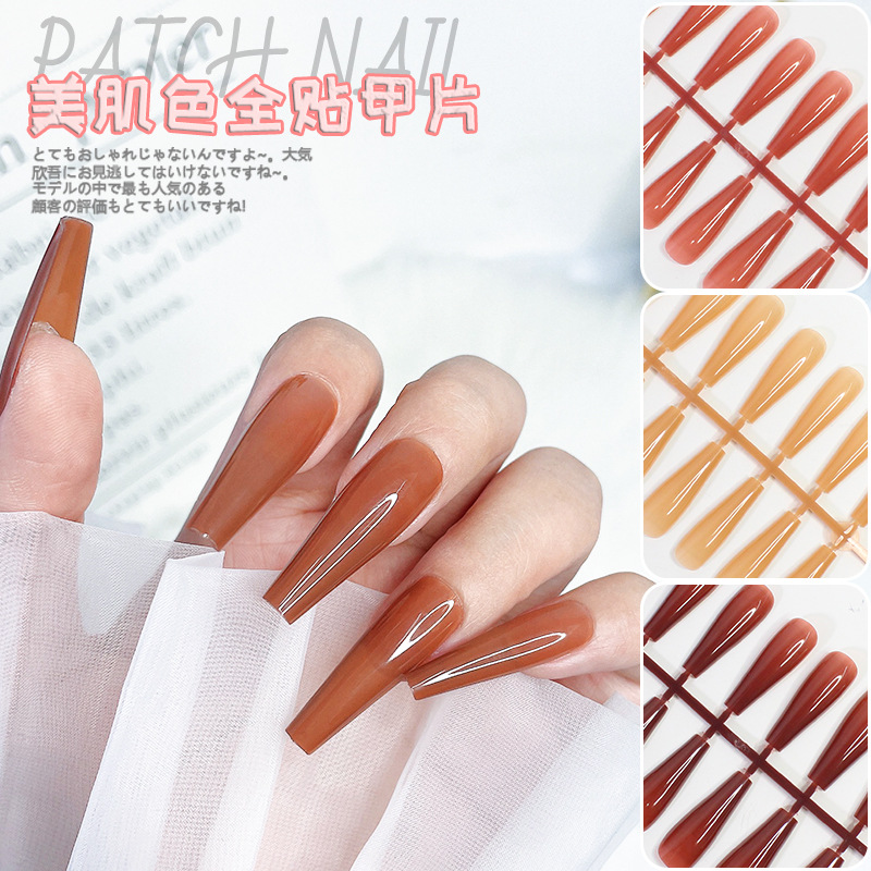 Nuevo 288 unidades en caja de esmalte de uñas tabletas hielo transparente Ballet uñas falsas uñas tabletas pasta completa productos terminados al por mayor