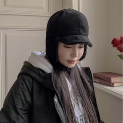 冬季简约纯色新款保暖百搭加绒加厚雷锋帽飞行帽男女护耳韩国同款