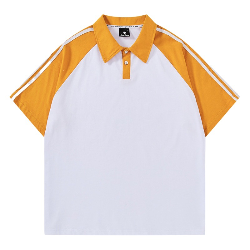 Procesamiento de camisa de Polo de manga corta de algodón Raglan impreso LOGO Hong Kong estilo de clase de moda uniforme grupo uniforme actividad T-shirt producción