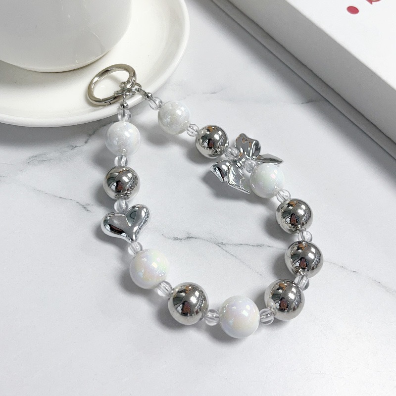 실버 비즈 나비 팔찌(스페이서 포함)